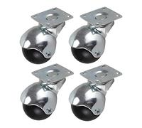 Set of 4 Ball Casters Wheels, 2" /50mm Furniture Caster, Swivel Castor, for Sofa Cabinet Chair Coffee Table,Thickened Mounting Plate,90kg Load Capacity Castors Casters(2inch-brake)