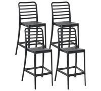 Set of 4 Bar Chairs SECEDA Synthetic Material 2 in 1 Black