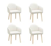Set of 4 Beige Boucle Carver Dining Chairs - Claudia