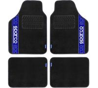 Set Of 4 Black And Blue Carpet Mats For Car Sparco