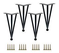 Set of 4 Black Metal Sofa Legs 5.91in Replacement Heavy Duty Furniture Feet for Couch Table Chair Cabinet Armchair TV Stand Straight Tapered Design for Strong Support