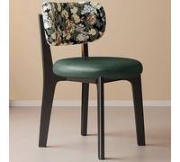 Set of 4 Black PU Leather Dining Chairs - Comfortable Armless Upholstered Kitchen Stools for Restaurant Café Home Living Room - Stylish Wooden Base