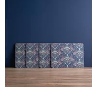 Set of 4 Blue Arts and Craft Floral Cork Backed Rectangle Placemats 30x22x1.5cm Creative Tops Blue One Size