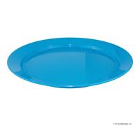Set Of 4 Blue Plastic Plates Kitchen Tableware Dinner Plate Serving Dishes 24Cm