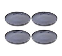 Set of 4 Blue Reactive Glaze Stoneware Plates | Blue Ceramic Side Plates | Microwave & Dishwasher Safe Dinnerware - 21cm