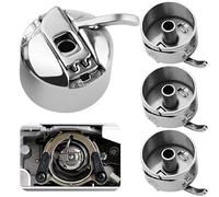 Set of 4 Bobbin Case Sewing Machine, Universal Bobbin Case Stainless Steel Bobbin Case Silver Metal Bobbin for Sewing Brother Lidl Elna Juki Singer Janome