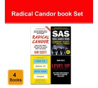 Set of 4 Books Radical Candor, SAS, Level Up, How to Break Up With Your Phone