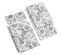 Set of 4 Botanical Leaf Placemats & Coasters Green Floral Leaf Dining Table Mats