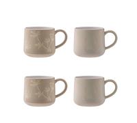 Set of 4 Botanical Mugs Multi-Coloured