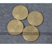 Set of 4 Brass Disks for Toad in the Hole and other coin tossing games (39mm)
