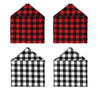 Set of 4 Buffalo Plaid Chair Covers for Dining and For Kitchen Chairs, Fabric Slipcovers with Classic Check Design to Shield Chairs from Daily Use