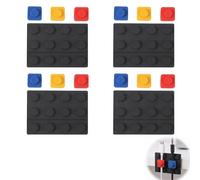 Set of 4 Cable Holder, Cable Clips, Self-Adhesive Cable Management Desk Organiser for USB Charging Cable, Power Cable & Audio Cable, Innovative Building Block Design for Cable Management, White