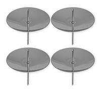 Set of 4 Candle Holders for Advent Wreath Metal Advent Candle Holders with Spike Diameter 65 mm Silver