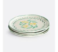 Set of 4 Capria Flat Sandstone Plates Yellow/Green