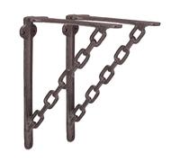 Set of 4 Cast Iron Chain Shelf Brackets Shelf Mounting Support Braces Triangular