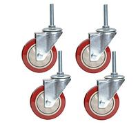 Set of 4 Castor Wheels 3''/4'',Swivel Castor Wheel,M12*60mm Threaded Rod,Ball Bearings can be Rotated 360 Degrees