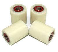 Set of 4 castors with ball bearings - nylon and polyamide wheels for pallet lift trucks - pallet truck wheels outer diameter 40 mm, diameter 50 mm, width 10 mm - bearing precision machined 40-50-10