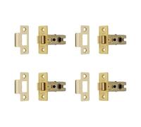 Set of 4 CE Certified 2.5” Heavy Duty Fir Electro Brass Bolt Through Tubular Door Latch Lock 63mm - for Internal and External Doors