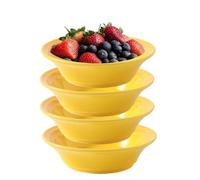 Set of 4 Ceramic Sauce Dishes,Round Dipping Sauce Bowls,Jewelry Holder,Pet Dish,Reusable Mini Bowls Soy Sauce Dish for Ketchup BBQ Snacks Desserts or Seasoning,Yellow 4 inch Snack Serving Plates