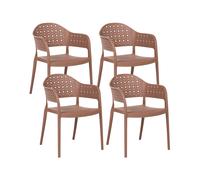 Set of 4 Chairs NARINO Brown