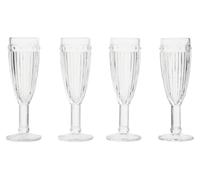 Set of 4 Chamapgne Glasses, Premium Chamapgne Flutes Set, 160ml Clear Glass Champagne Crystal Glasses Premier Housewares Clear One Size