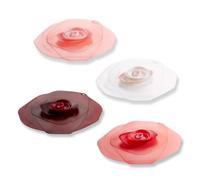 Set of 4 Charles Viancin Silicone Drink Covers - Wine Glass Covers - Small Silicon Lids - Cup Covers - 4 Inch Coffee Cup Lids