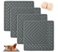 Set of 4 Chicken Nesting Box Pads, 12x12 Inches, Reusable Washable Chicken Laying Pads for Egg Protection & Easy Coop Cleaning, Soft Silicone Nest Liners with Drain Holes