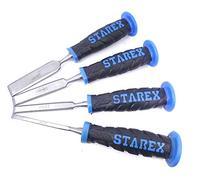 Set of 4 Chisels/Chisels for Wood Processing - 6, 12, 18 and 24 mm - Solid Soft Plastic Handle
