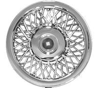 Set of 4 Chrome 15 Inch Aftermarket Replacement Hubcaps with Metal Clip Retention System - Part Number: IWC1215