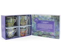 Set of 4 Claude Monet Art China Mugs Artist Tea Coffee Cups Gift Boxed