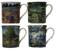 Lesser & Pavey LP93066A Monet Mugs 4 Pieces, Fine China, Multicolour, 12 x 8 x 9 cm,300 ml