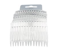 Set of 4 Clear Plain Hair Combs Slides 7cm (2.8")