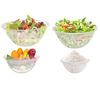 Set of 4 Clear Plastic Serving Bowl Salad | Mixing Bowl Clear BPA Free Outdoor BBQ Party,Multipuropse Use (15,20,25,30CM)