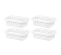 [Pack of 5] 4L Plastic Crystal Clear Storage Boxes with Lids Stackable Container