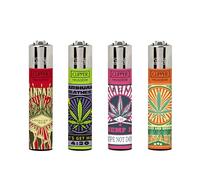 SET OF 4 CLIPPER REGULAR SIZE REFILLABLE LIGHTER (LEAVES JUSTICE)