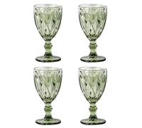 Set of 4 Color Glass Champagne Goblets Glassware Elegant Juice Beverage Cups for Wedding Banquet