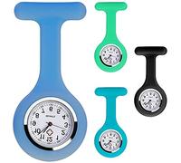 Set of 4 Color Nurse Watch Brooch, Silicone with Pin, Clip, Infection Control Design, Health Care, Nurse, Doctor, Sporter Brooch