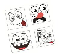 Set of 4 Colorful Smile Decoration Stickers Scratch Resistant PVC Material Protective Cartoon Decoration Stickers for Electronics