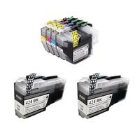 Set of 4 Colour LC424 Black Cyan Magenta Yellow Plus 2x Extra Black Compatible Ink Cartridge Multipack For Brother DCP-J1200W Printers