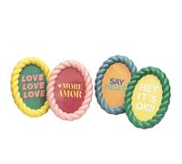 Set of 4 Colourful Oval Swirl Frame Photo Frames, Funky Message Quote Modern Picture Decor
