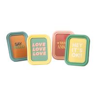 Set Of 4 Colourful Photo Frames Rectangular Funky Message Modern Picture Decor