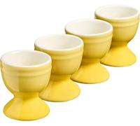 Cooks Professional Set of 4 Colourful Egg Cups | 40ml Durable Chip Resistant Ceramic Stoneware Dinnerware Graduated Design Egg Holders | Dishwasher & Microwave Safe | Yellow