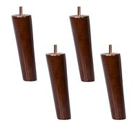 Set of 4 Conical Wooden Legs with M6 Threaded Bolt for Tables, Sofas & Cabi - 50cm (19.7 Inches) Brown Fur Feet for Enhanced bili & Sle