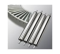 Set of 4 Conveyor Rollers with Bearings, 1"-2.4" Dia, 15.7"-40" Long, Ideal for Fac Securi Chec, Heavy-Du Material, Smooth, Versatile Use