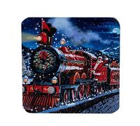 Set of 4 Cork Christmas Coasters by Richard Macneil - Santa Express