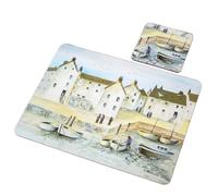 Set Of 4 Cornish Harbour Placemats & Coasters British Coastal Beach Table Settings Mats