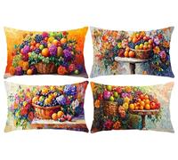 Set of 4 Cushion Covers 14 x 28 in, Decorative Pillow Covers for Bed, Throw Pillow Cases for Bedroom, Hansel And Gretel Cushions, Linen Cushions for Sofa, Pillowcase for Home Décor 35x70cm D-766