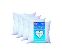 Set of 4 Cushion Inserts Hypoallergenic - Fluffy Square Throw Pillow White Polyester Hollowfibre - Pack of Cushion Inner Pads Standard Stuffer Fillers (14"X14" | 35X35 CM, 4, count)