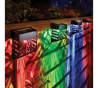 Set of 4 Cut Out Solar Fence Lights H10.5 xW8.5 xD5cm