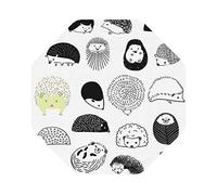 Set Of 4 Cute Hedgehog Print Leather Coasters Set,Cup Mat Pad For Home And Kitchen